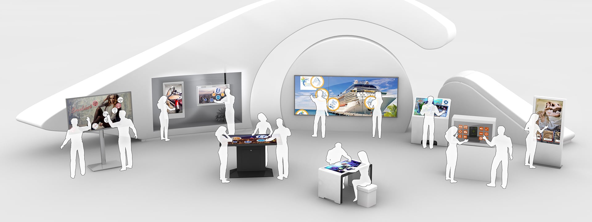 Multi Touch Screen Software für Kreuzfahrt Schiffe & Reisen